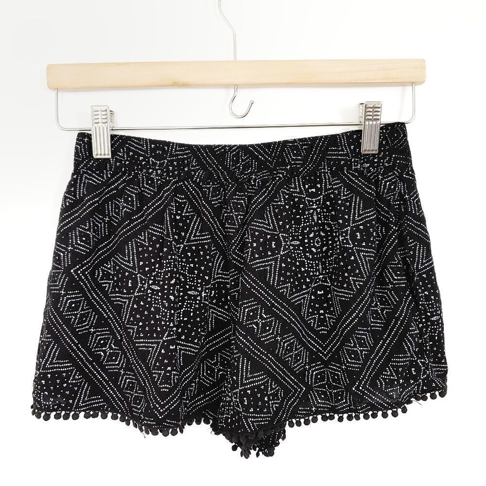 Urban Outfitters Ecote Black Shorts XS Boho Print - Picture 2 of 4
